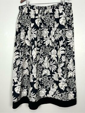 Koos of Course Floral Midi Skirt Women’s Size 2X Pull On Pockets Lightweight Art